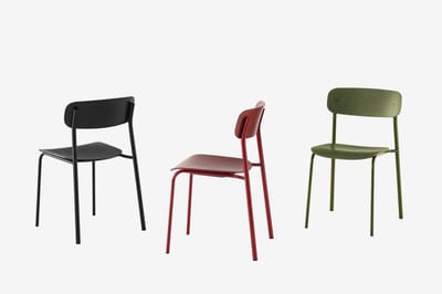 Thonet S 243 Stalen buisstoel - olijfgroen - Beuken olijfgroen (RAL 6003)
