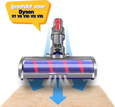 Stofzuigermond Geschikt voor Dyson V7, V8, V10, V11 en V15 – Zuigmond voor Stofzuiger – Wasbare Borstel Mondstuk – Hoogwaardige Kwaliteit