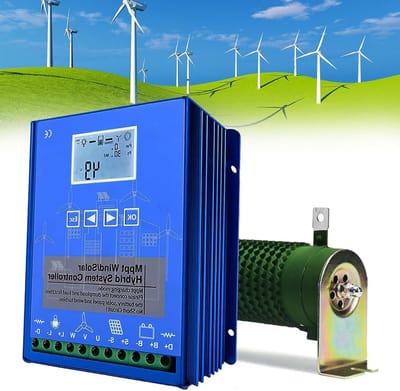 Hybride Laadregelaar - Zonne Wind - Energie Beheer - MPPT Technologie - 12000W - Grijs
