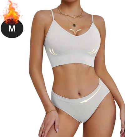 Bovista Lingerie Set Zonder Beugel - Zonder Bandjes - Push-up Bh's - Comfort Beha - Comfortabel - BH - Wit - Maat M