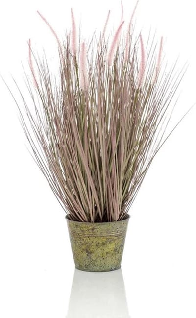 Kunstplant Pennisetum - 72 cm - Zinken Pot van 14 cm - Kunstplant voor Binnen