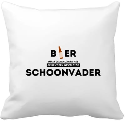 Akyol - bier, nu ik je aandacht heb je bent een geweldige schoonvader Kussen hoes - Papa - schoonvader - vader cadeautjes - vaderdag - verjaardagscadeau - verjaardag - cadeau - geschenk - kado - gift - vader artikelen - 40 bij 40 cm