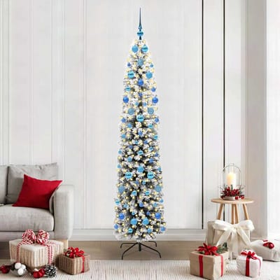 vidaXL - Kunstkerstboom - Groen - 210 - cm - PVC - en - Staal - en - Kunststof