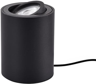 Tafellamp Fury rond Ø 8 cm – Kleine richtbare tafellamp – Zwarte tafellamp - Excl. GU10 lamp – Lamp voor achter de plant – Lamp voor op de grond – Lamp voor op de kast – Lamp voor op de tafel – Richtbare tafellamp - zwart