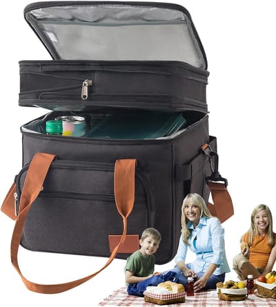 Grote Koeltas - Opvouwbare Lunchtas - Kamperen en Reizen - Lekvrije Isolatie - 18 Liter Capaciteit - Zwart