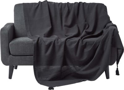 Homescapes Rajput sprei, 100% katoen, zwart, 255 x 360 cm