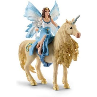 schleich BAYALA - Eyelas buitenrit op gouden eenhoorn - Speelfiguur - Kinderspeelgoed voor Jongens en Meisjes - 5 tot 12 jaar - 42508