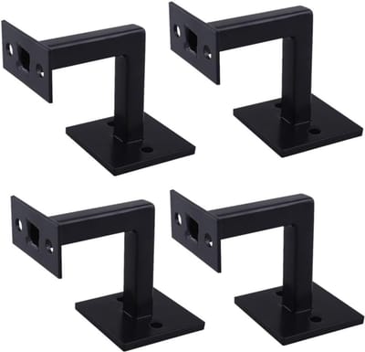 Leuninghouders Set - Muurbeugels Trapleuning - Veilige Trappen - Roestvrij Staal - 6cm Hoog 5cm Basis - Zwart