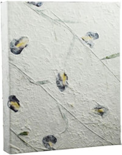 4-rings map, mulberry papier met irisbloemen