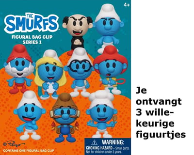 Smurfen Foamclip - 4 Willekeurige Modellen - Tas Verzamelclip - 5 cm - Monogram