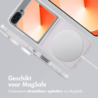 imoshion Hoesje - Geschikt voor Samsung Galaxy Z Flip 6 - Color Guard Backcover met Magnetische Ring - Wit
