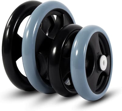 Rolstoel Voorwiel - Zwenkwielen Set - Mobiliteit Verbeteren - Massief Slijtvast Rubber - 2 Stuks 6/8 Inch - Grijs