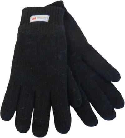 Thinsulate handschoenen dames gebreid zwart - 30% wol