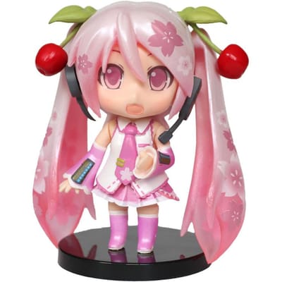 Anime Miku Figuur Mini Karakter Ornamenten Kersroze Prei Groen Gletsjer Sneeuw Blauw Hatsune Bureau Decoratie Speelgoed Cadeau pink