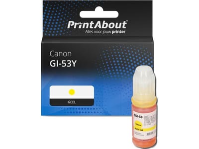PrintAbout huismerk Inktcartridge GI-53Y Geel Geschikt voor Canon