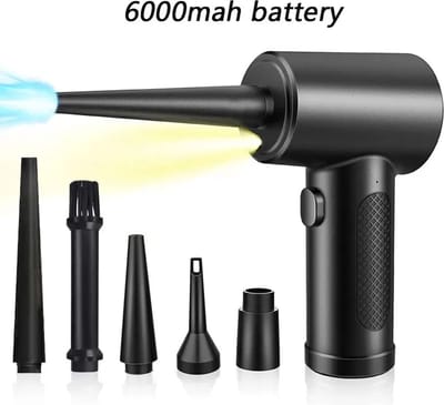 Luvlea airduster - Oplaadbaar - Blazer voor toetsenbord - Stofblazer - Perslucht - 6000mah - 50000RPM - 11,1x6,9x19,5cm - Zwart