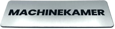 Deurbordje met tekst Machinekamer - Formaat 150 x 50 mm x 1,6 mm - Incl. plakstrip | Geborstelde RVS-look toplaag | Gratis Verzending | Decoporta