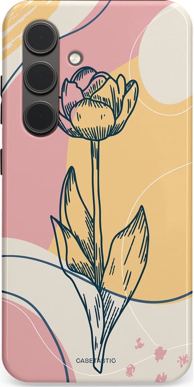Casetastic Hoesje Geschikt voor Samsung S24 - Stijlvolle Beschermende Duo-layer Case - Zachte tulp