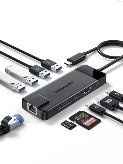 Lemorele™ TC93 – USB-C Multiport Adapter – 10-in-1 Hub met HDMI 4K, RJ45 1000Mbps, VGA, USB 3.0, SD/TF, 100W PD – Voor MacBook Pro/Air, Windows, iPad Pro