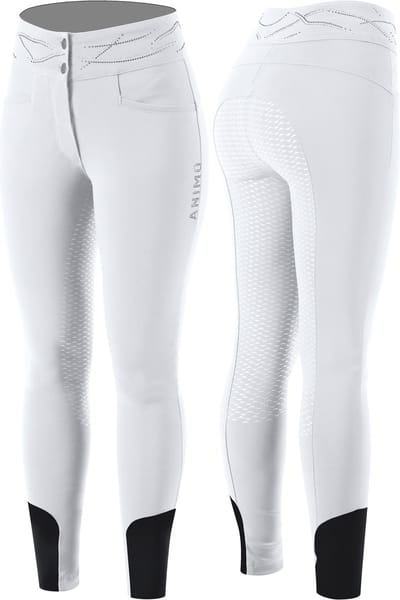 Animo Nacess Full Grip Dames Rijbroek XL Wit