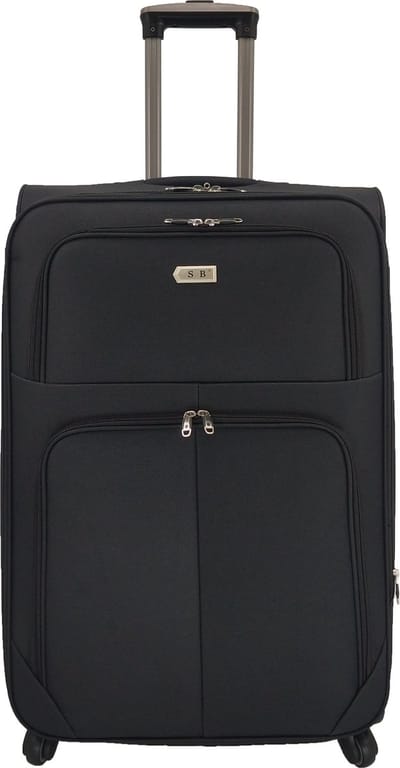 bagage stoffen koffer 75cm 4 wielen trolley - Zwart