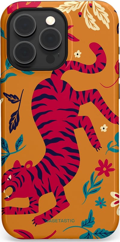 Casetastic Hoesje Geschikt voor Apple iPhone 15 Pro Max Magsafe - Stijlvolle Beschermende Duo-layer Case - Zonnetijger