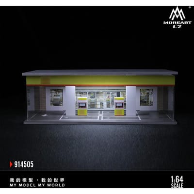 1/64 Verlichte Brandstofstation Garage Scène – Benzinepomp Parkeerplaats Model Display Voor Diecast Auto's, Exclusief Voertuigen & Poppen gray