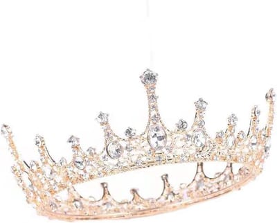 Elegante Tiara voor Vrouwen - Barokke Kroon voor Bruiloften en Parades met Sprankelende Kristallen