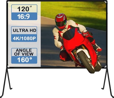 Opvouwbaar Projectorscherm 120 Inch - HD Videoprojectiescherm 16:9 voor Binnen en Buiten - Ideaal voor Thuisbioscoop en Feestjes