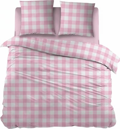 Sleepnight Dekbedovertrek Flanel Lies Pink - 270 x 200/220 cm + 2 kussenslopen - [Roze]