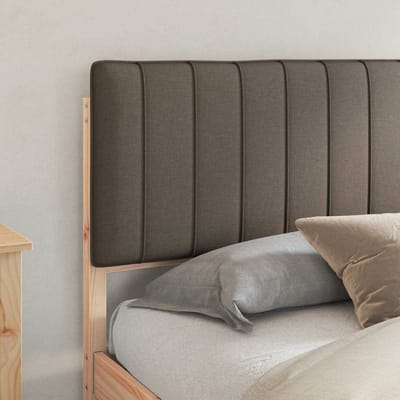 vidaXL - Bedframe - met - Gevoerde - Hoofdbord - Taupe - 180 - x - 200 - cm