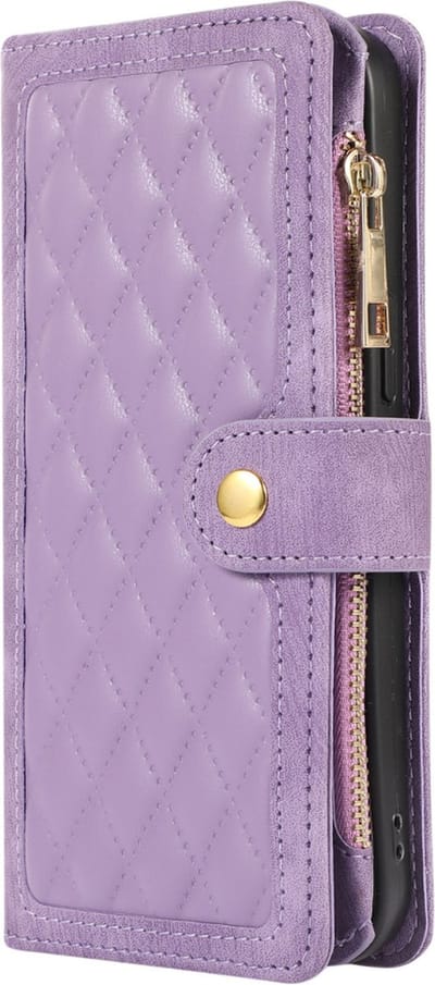 Hoesje geschikt voor iPhone 11 - Bookcase - Pasjeshouder - Portemonnee - Koord - Kunstleer - Paars