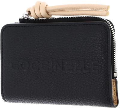 COCCINELLE Leren portemonnee Myrtha Maxi Log Wallet Noir / Betulla zwart