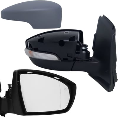 BILMAX Rechter Buitenspiegel Vervanging voor Ford Kuga II | Kuga II Van (C520) 2013–2019, Elektrisch Verstelbaar, Elektrisch Inklapbaar, Met Richtingaanwijzer, Met BLIS (Dodehoekassistent), Verwarmd, Gegrond, 10-Pins (Passagierszijde)