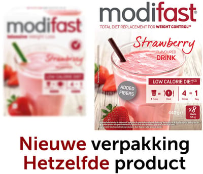 Modifast Weight Control Milkshake Aardbei - 4 x 8 x 55 gr - Voordeelverpakking