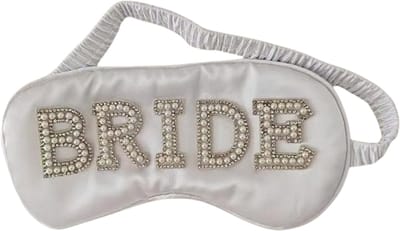 Joya Party® Slaapmasker Bride to be | Luxe Satijnen Oogmasker met Parelletters | Witte Slaapbril voor Bruid, Vrijgezellenfeest, Wedding Morning & Honeymoon
