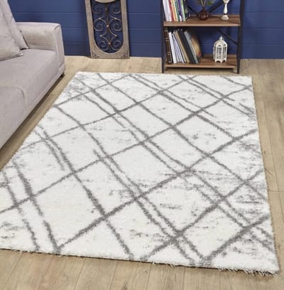 REE - Creme-Grijs - 200x290cm - Hoogpolig vloerkleed