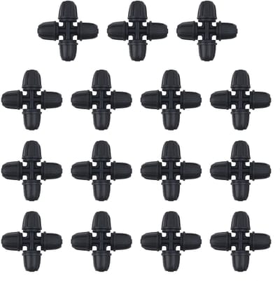 Dailygoods- Irrigatieconnectoren 15 Stuks - 4-Weg Slangvergrendeling - 4/7 mm Slangaansluiting - Hoogwaardige Weerhaakaansluitingen - Lekpreventie - Veiligheidswaarschuwing - Slangconnector