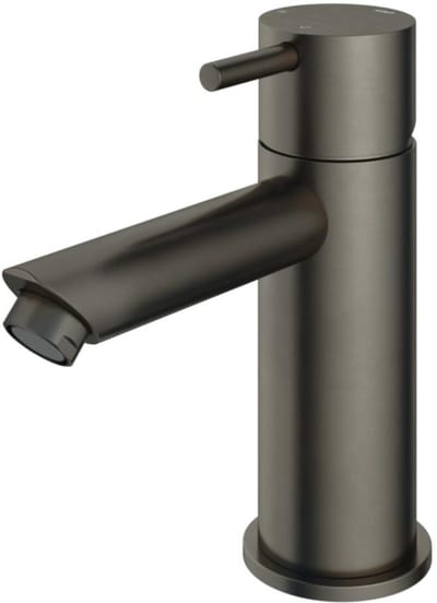 Hotbath Cobber - Wastafelmengkraan - zonder Waste - Laag - Geborsteld Zwart PVD - Opbouw - Messing - V06