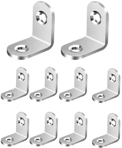Dailygoods- Laminaatclips Hoogwaardig Roestvrij Staal - Hoekclips - Bevestigen Meubels - 90 Graden Verbinding - 30 x 30 x 2 mm - Antislip Afwerking - Hoekverbinding