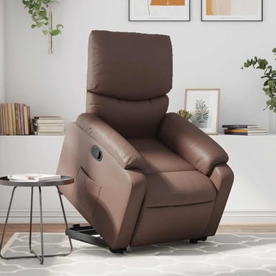 vidaXL - Sta-op-fauteuil - verstelbaar - kunstleer - bruin