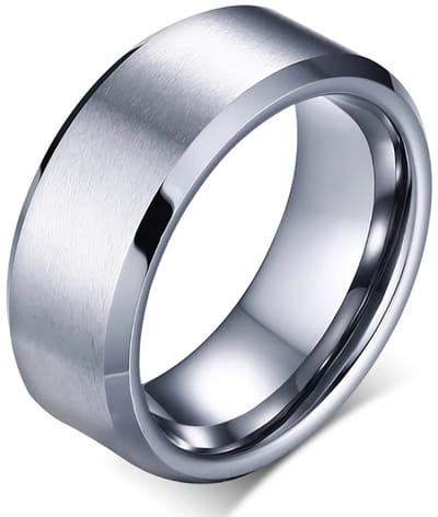Wolfraam Ring Heren Zilver kleurig - Tungsten Ring - Zeer Zwaar - Ringen - Papa Cadeau Voor Mannen - Vaderdag