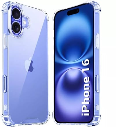 Ultra-Hybrid Schokbestendig Hoesje KKG - Crystal Clear Geschikt voor: Apple iPhone 16 | Transparante achterkant Hard Back Cover & TPU Siliconen Bumper