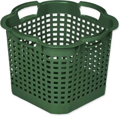 Tuinmand groen 25 L oogstmand 40cm draaibare stapelmand bladmand kunststof mand multifunctionele mand opbergmand fruitmand aardappelmand