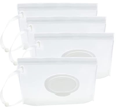 Draagbare Dispenser voor Nat Doekjes - Herbruikbare Luiertas en Reistas - 4 Stuks