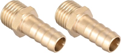 Messing Pijpkoppelingen M14-1.5 Male x 10mm, 2 Stuks Slangkoppelingen voor Brandstof, Lucht, Water, Olie en Gas