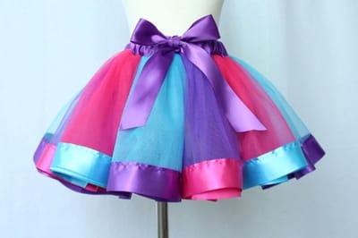 Go Go Gadget - Tutu - Rok - Inclusief Haarstrik - Regenboogkleuren - Maat S