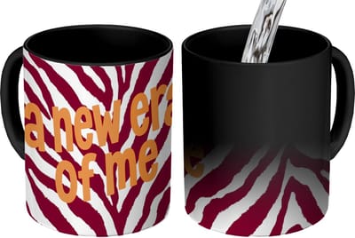 Magische Mok - Foto op Warmte Mokken - Koffiemok - New era - Bordeaux - Zebraprint - Magic Mok - Beker - 350 ML - Theemok - Mok met Tekst