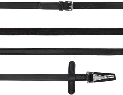 QHP - Teugel eenzijdig anti-slip met clip - Zwart - Pony