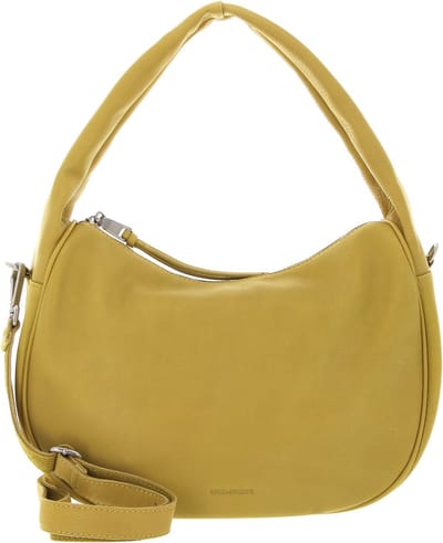 FREDsBRUDER Leren Schoudertas Bobonia Hobo Bag Capri Yellow Mosterdgeel